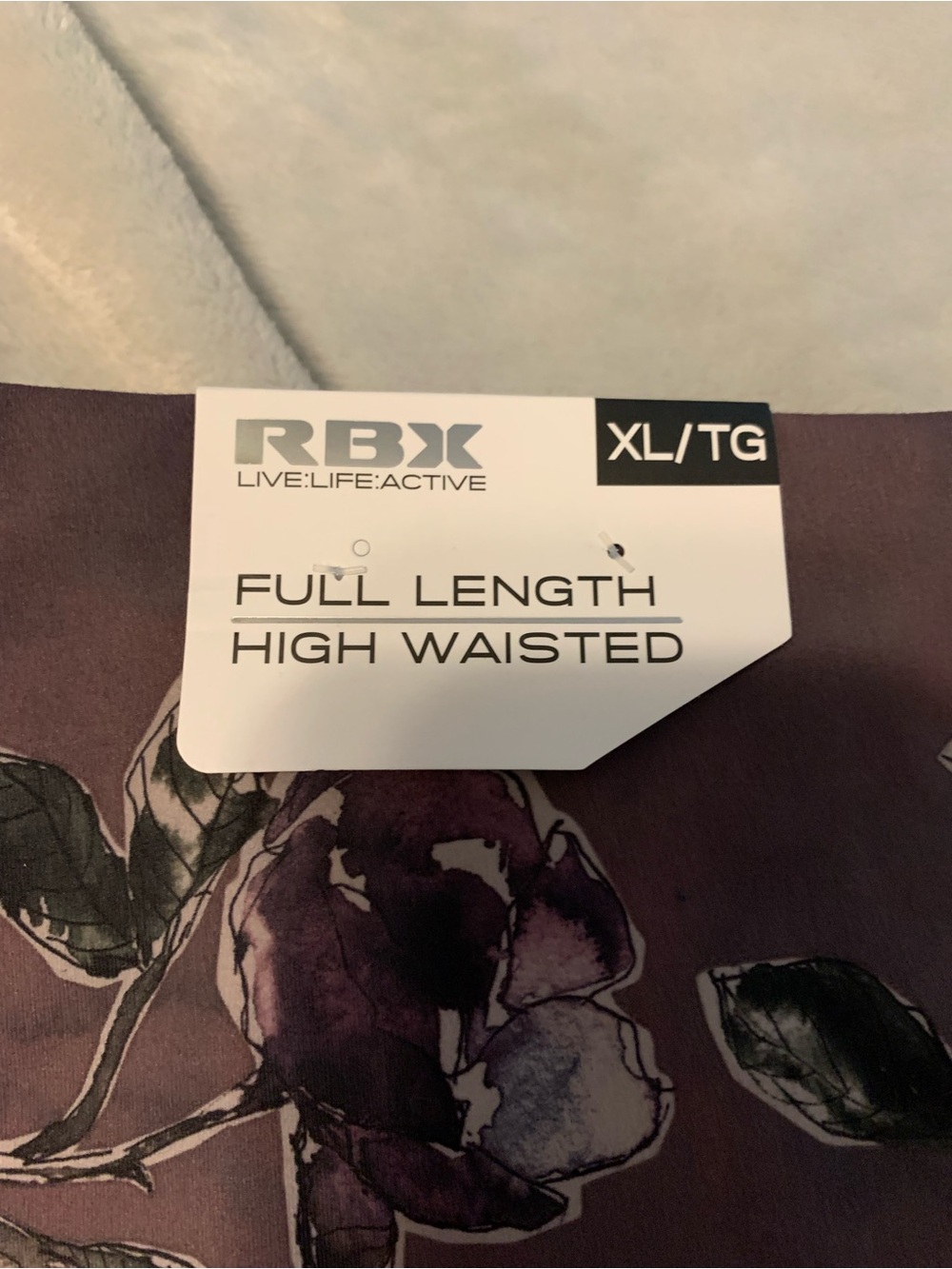 Floral Print Purple Active Leggings RBx xl - Picture 2 of 3
